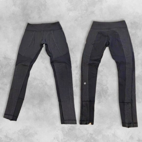 Lululemon Leggings Zippered Ankle Moisture Wicking Stretch Fabric 24” Inseam W 4 - Picture 1 of 6